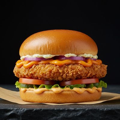 Hot And Crispy Chicken Burger