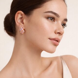 Stud Earring (Purple) view 2