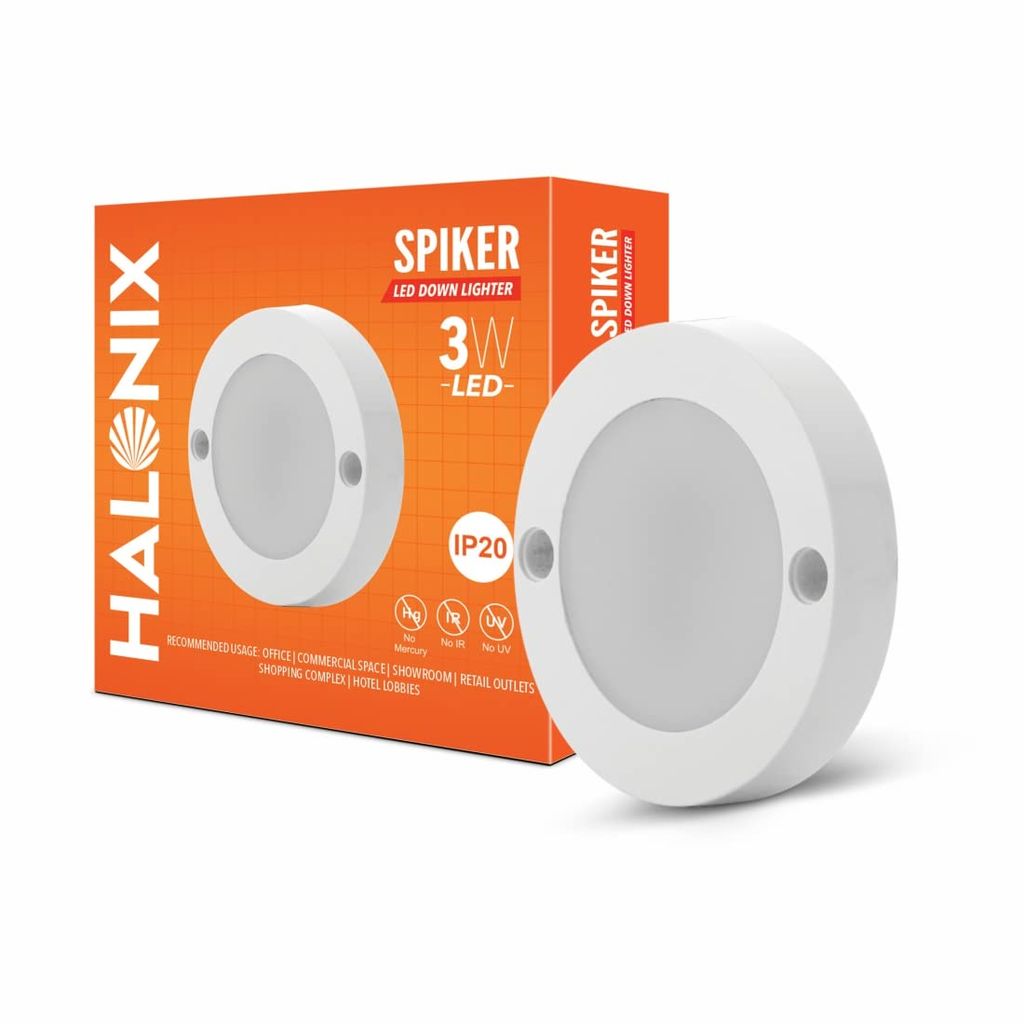 Polycarbonate Spiker 3W 6500K Cool Day White Round Led Downlighter Pack of 2 view 2