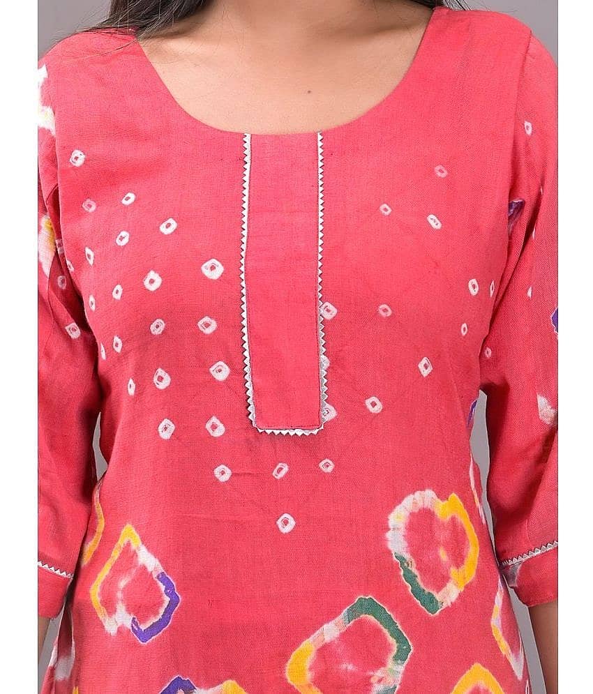 Apratim - Unstitched Peach Cotton Dress Material ( Pack of 1 ) view 2