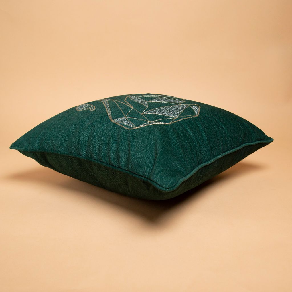 Chann Studio - Swan Field Evergreen Velvet Cushion Covers view 2