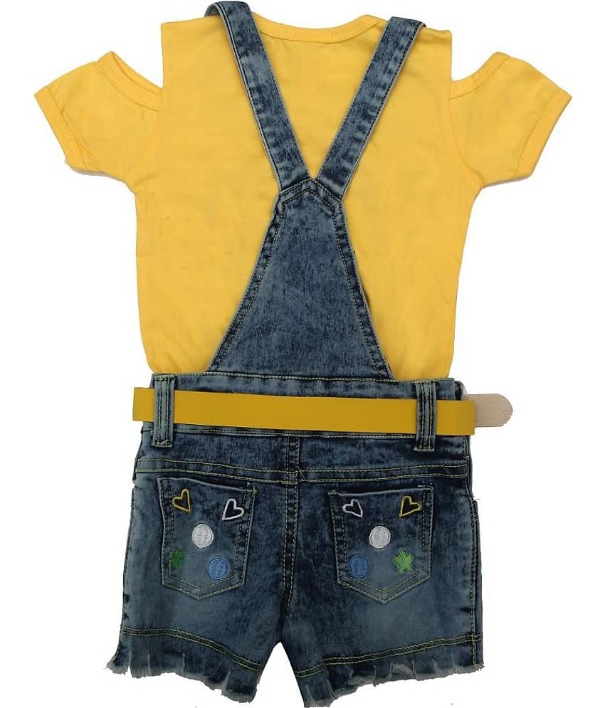 Zadmus Girls Denim Dungarees ( Yellow ) view 2