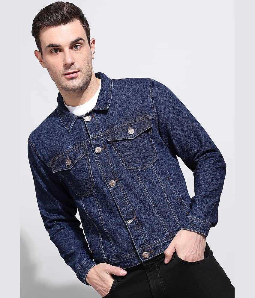 Aflash Denim Men's Denim Jacket - Navy ( Pack of 1 )
