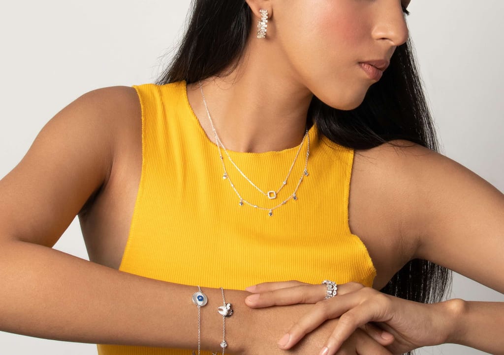 Layered Cubic Necklace view 2
