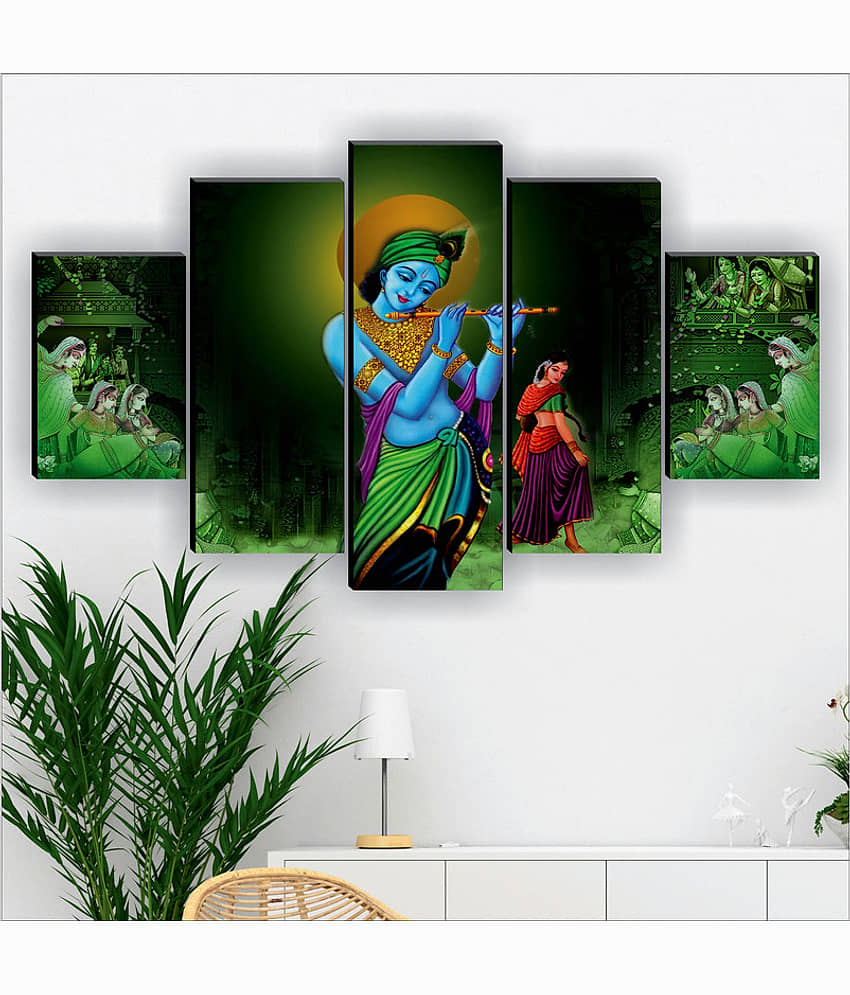 Saf Radha Krishna Ji Religious Wall Hanging Framed Painting view 2