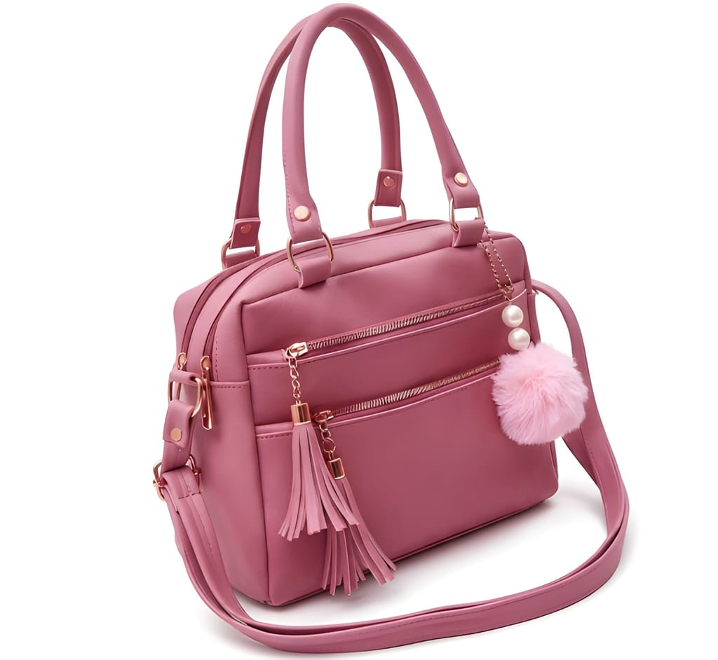 Luxury Women's PU Leather Handbag with Sling Strap & Scarf | Heavy Quality Tote Purse for Work, College & Casual Use (Heavy Quality) view 2