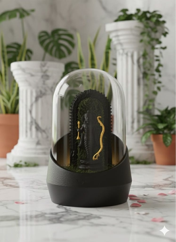 Divine Ram lalla Glass Dome Decor with Moss Base view 2