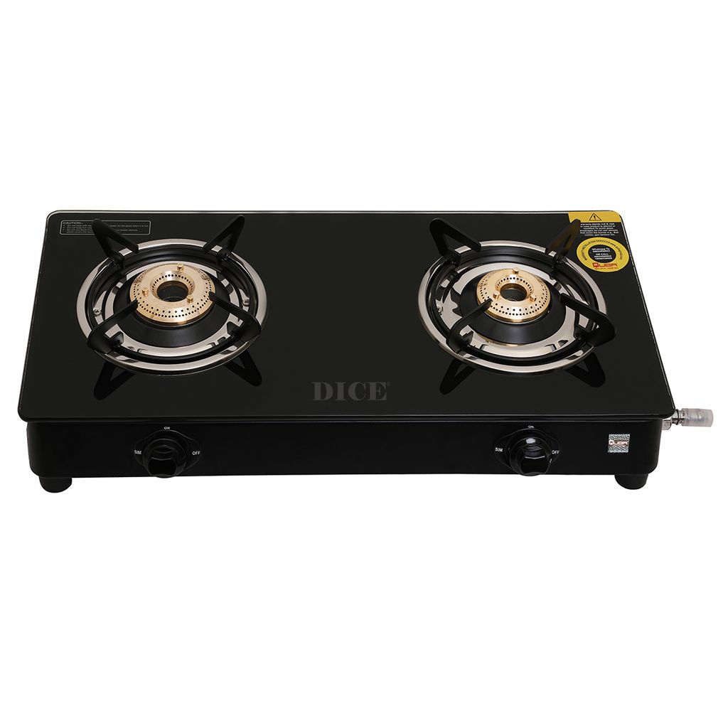 Dice Mini 2 Burner Manual Gas Stove – ISI Certified, Cast Iron Burners, Compact & Durable Design view 2