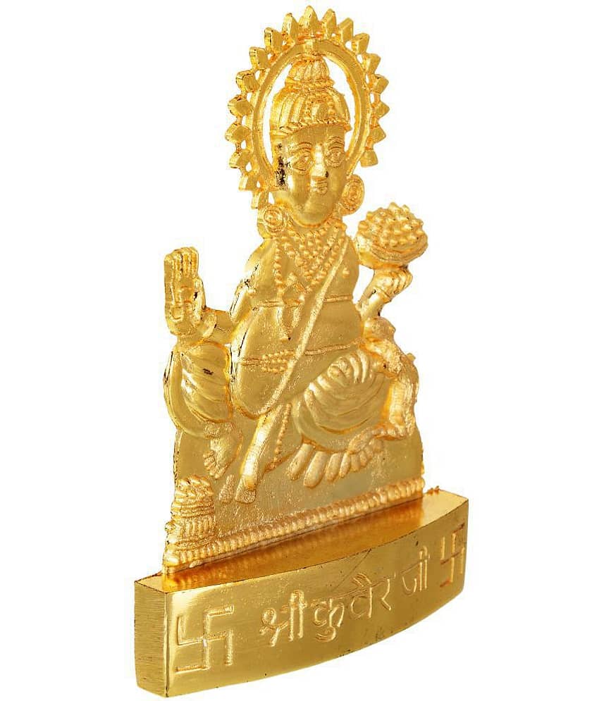 Kesar Zems Zinc Goddess Kuber Idol (10 cm x 7 cm x 1 cm, Gold) view 2