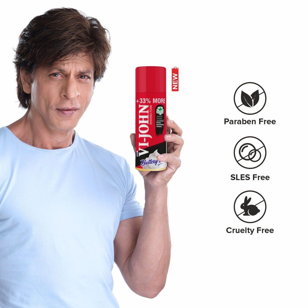 VI-JOHN Special Moisturising Shaving Foam With Vitamin E, Anti Bacterial Formula & Tea Tree Oil | Micro Foam Technology - For All Skin Types - 400 GM view 2
