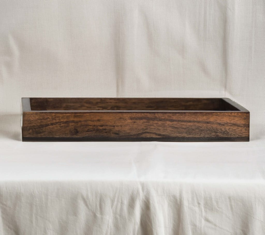 Amrani Designs Wooden Serving Rectangular Tray for Decoration and Dining Table, Food, Coffee and Tea| Tray with Handle for Home & Kitchen, Dinning Table Accessories| Multipurpose Use 12 X 6 X 2 Inch view 2