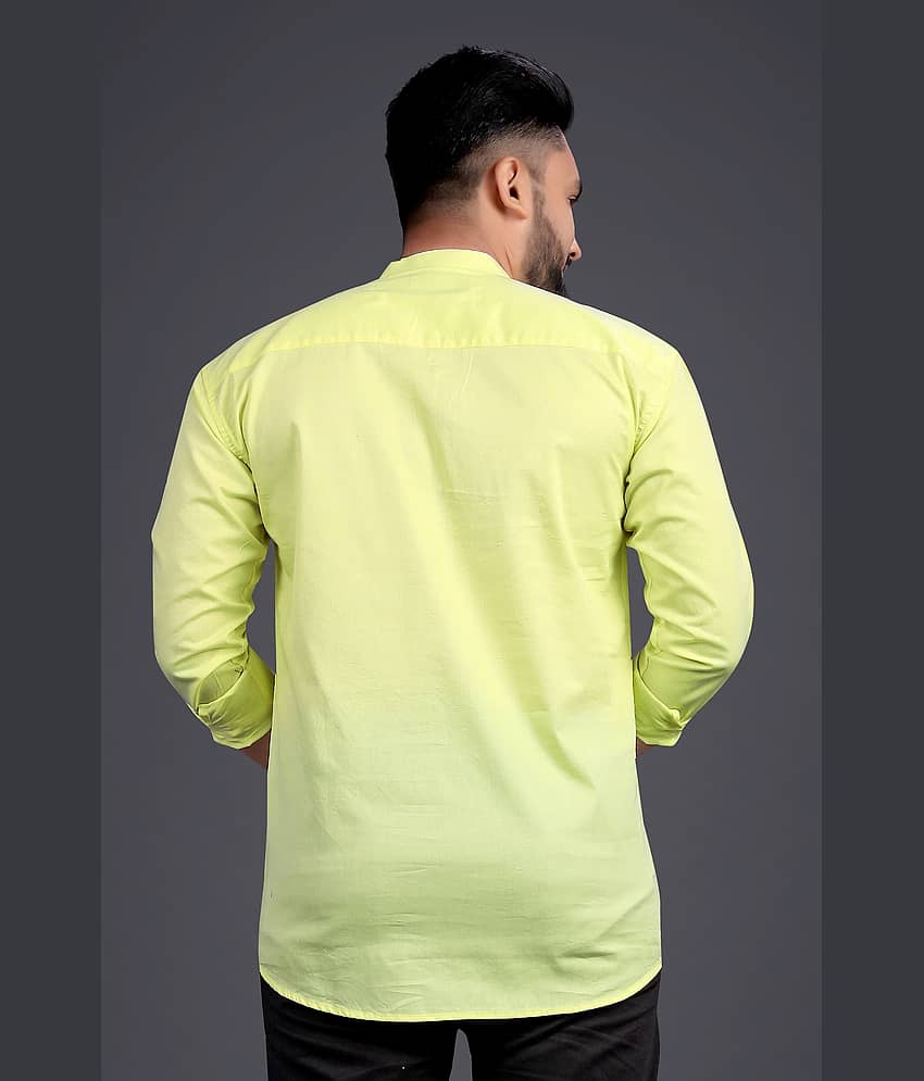 Nofilter Cotton Blend Plain Regular Kurta For Men ( Yellow ) view 2