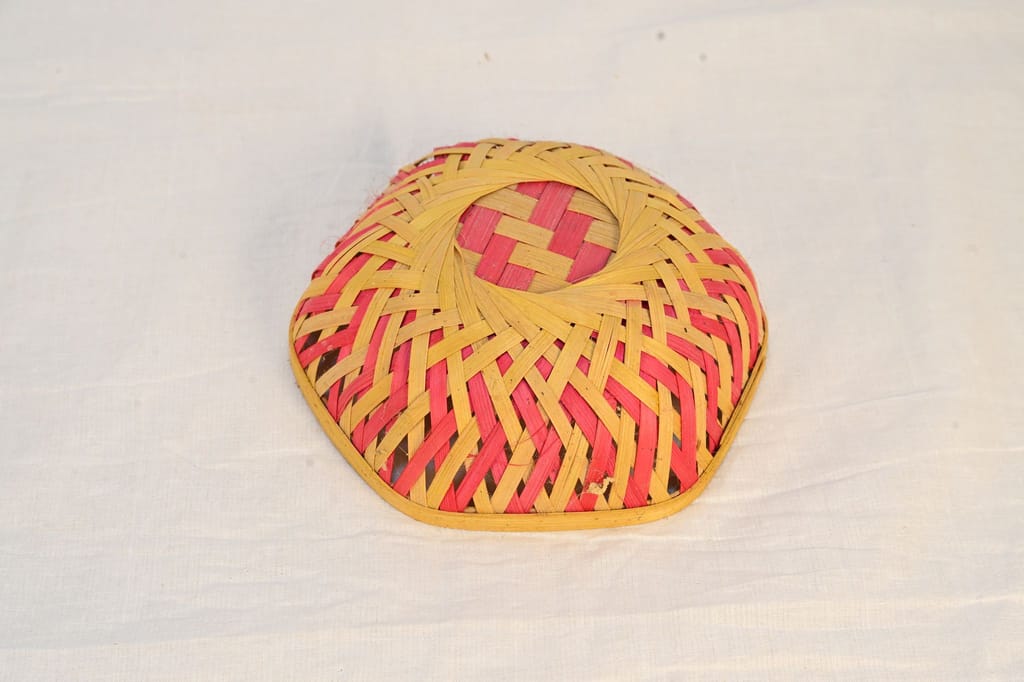 Hexagonal Handwoven Bamboo Basket view 2