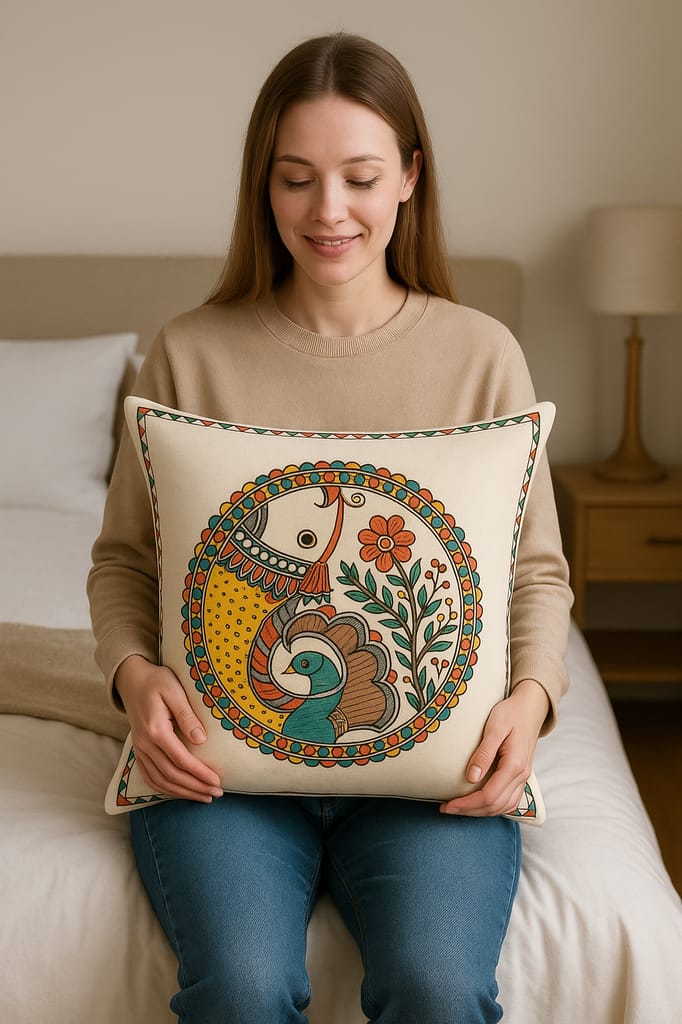 Madhubani Art Cushion Cover view 2