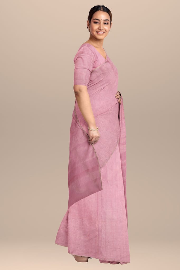 Pink Handwoven Sausar Tissue Silk Saree SKU - BS10021 view 2