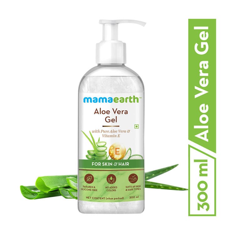 Mamaearth Aloe Vera Gel With Pure Aloe Vera & Vitamin E For Skin and Hair (300ml each) Pack of 2 view 2