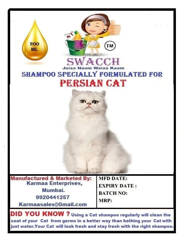 SWACCH Premium Shampoo for Persian CAT (200ML) (Pack of 2) Lemon & Lavender view 2