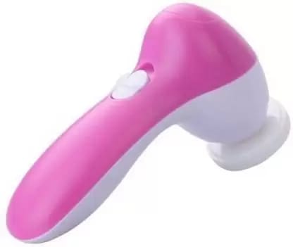 Flying monk 5 in 1 Beauty Care Brush Electric Facial Cleanser Massager 5 in 1 Beauty Care 5 in 1 Face Facial Exfoliator Electric Massage Machine Care & Cleansing Cleanser Massager Kit For Smoothing Body Beauty Skin Massager (Pink) view 2
