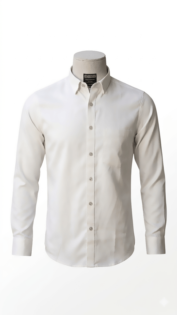 Scotics Plain Off-White Long Sleeve Formal Shirt