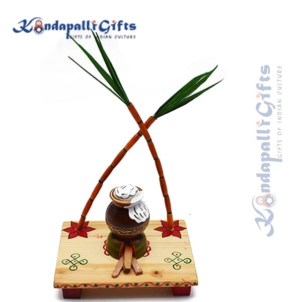 Handcrafted Miniature Pongal Set - Festive Decor & Gift Item view 2