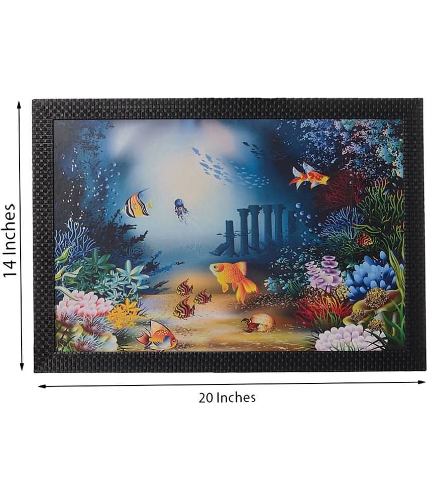 eCraftIndia Multicoloured 3D Sea Life View Framed UV Wall Art view 2
