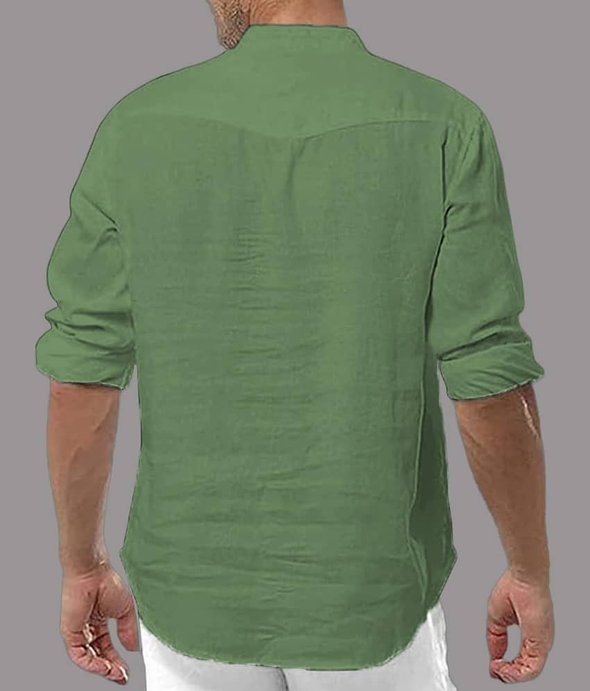 UNI VIBE Brown Cotton Blend Men's Shirt Style Kurta ( Pack of 1 ) view 2