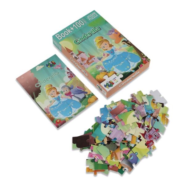 Advit Toys Cinderella Jigsaw Puzzle - 100 Piece + 32 Page Story Book view 2