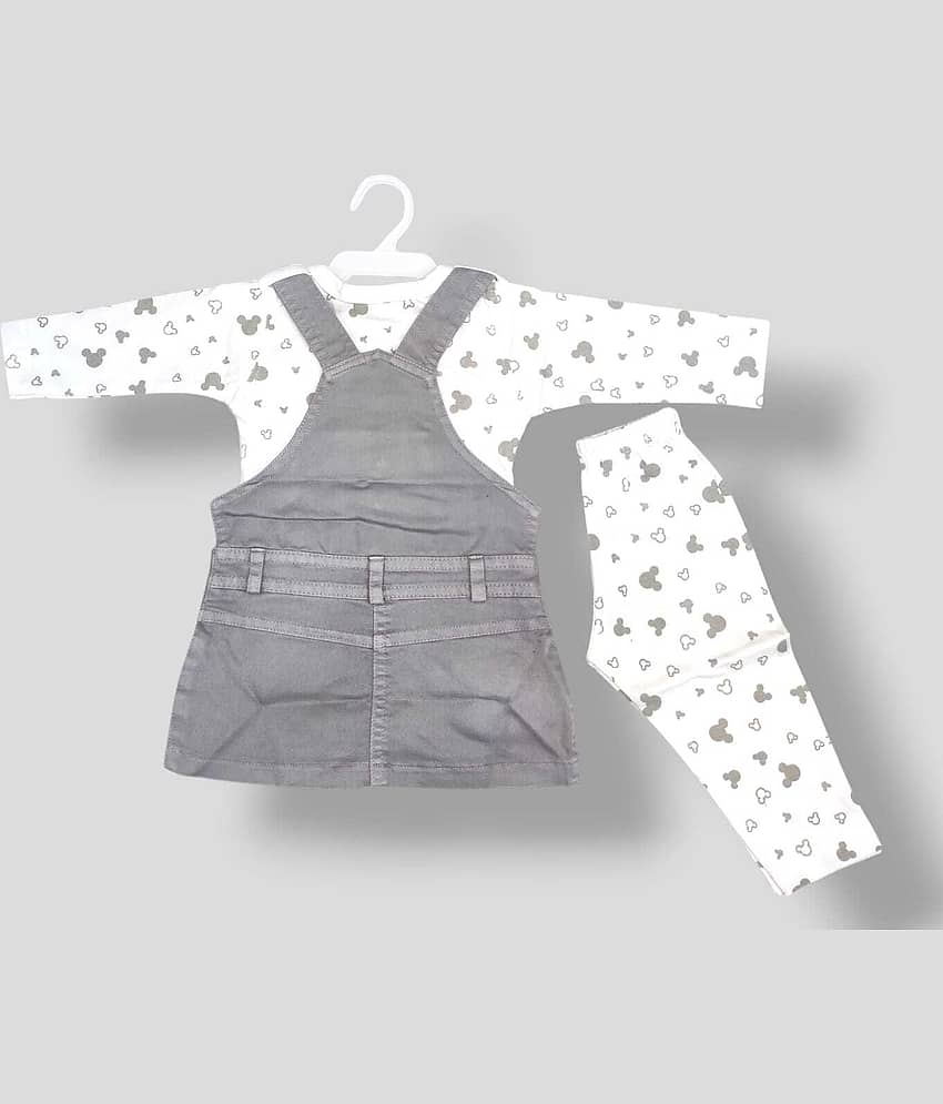 Bublee Dublee Pack of 1 Baby Girls Denim T-shirt & Capris ( Grey ) view 2