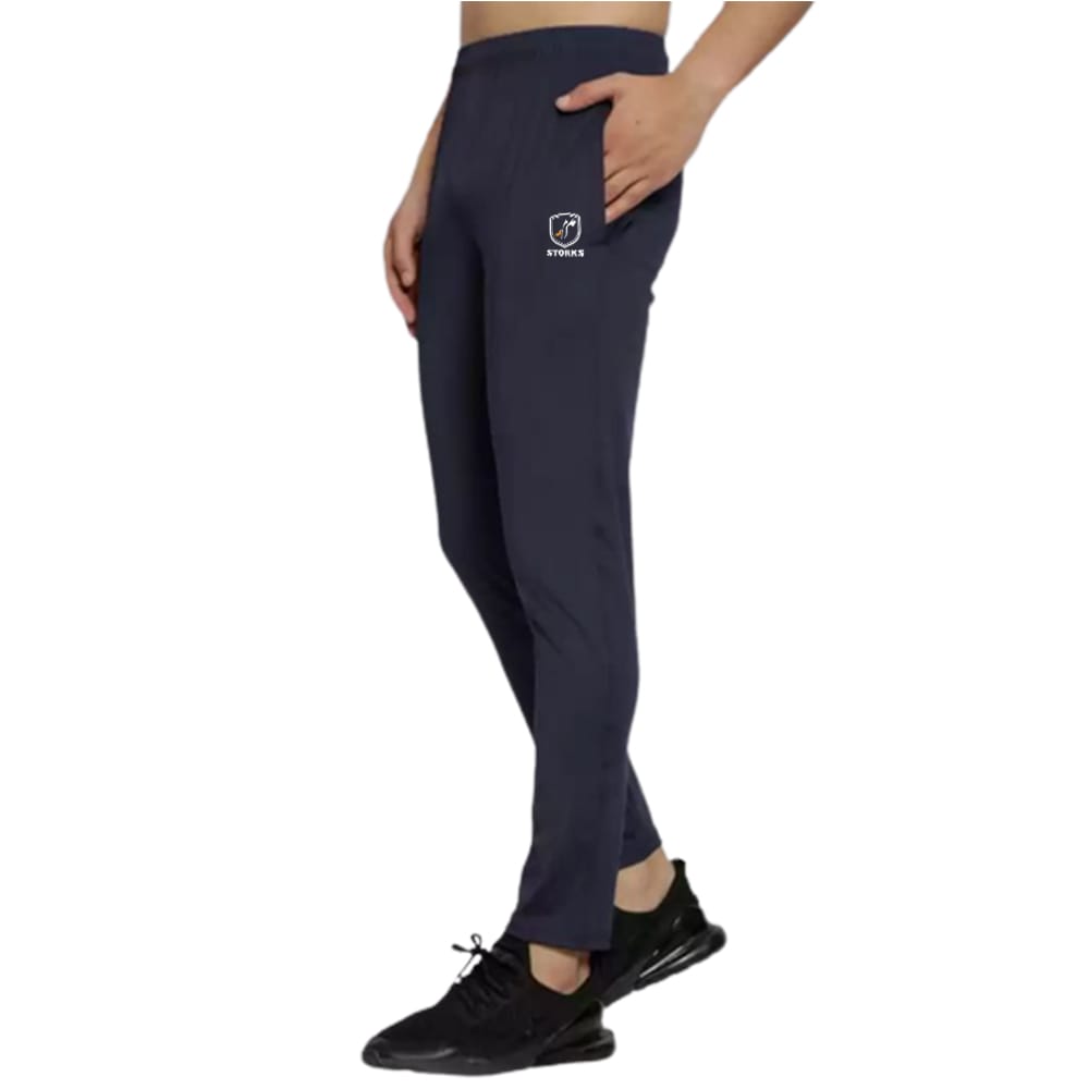 Men's Navy Blue Solid Polyester Dobby Fourway Lower 1 set view 2