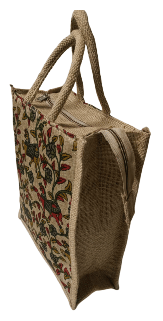 Jute Tote Bag with Horse Print(small) view 2