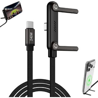 Alitayee Invisible Holder Charger Cable with Stand | 240W Super Fast 2-in-1 Type-C Charging Cable & Phone Stand