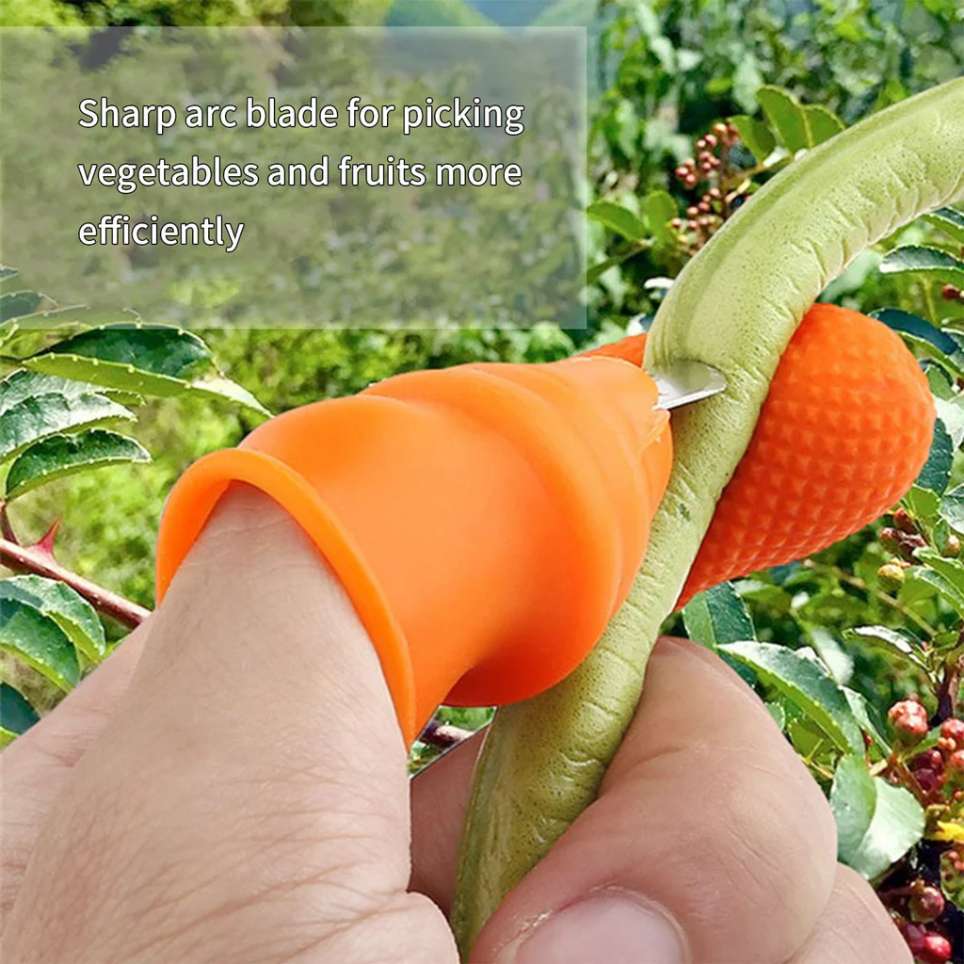 V Thumb Cutter with Box - Handy Peeler for Fruits & Vegetables, Kitchen Tool for Home & Office Use (Orange) view 2