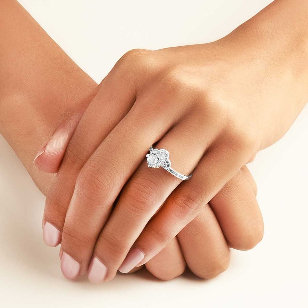 Silver Classic Angel Adjustable Ring view 2