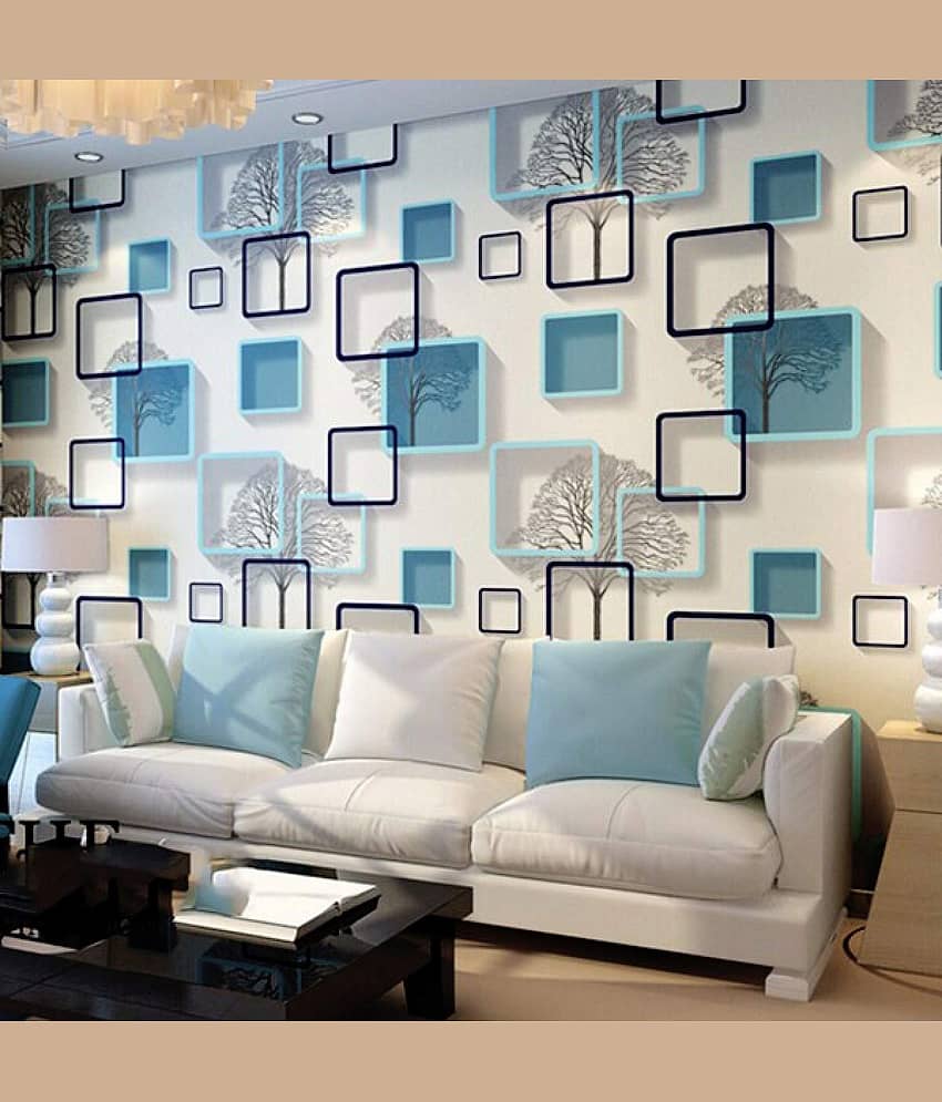 KRAMOX Wallpaper Design 3D Frames PVC DIY Self Adhesive Wall Stickers DIY Decal | Vinyl Stain-Resistant Peel and Stick Contact Paper | Waterproof Wallpaper for Home Furniture Kitchen Platform view 2