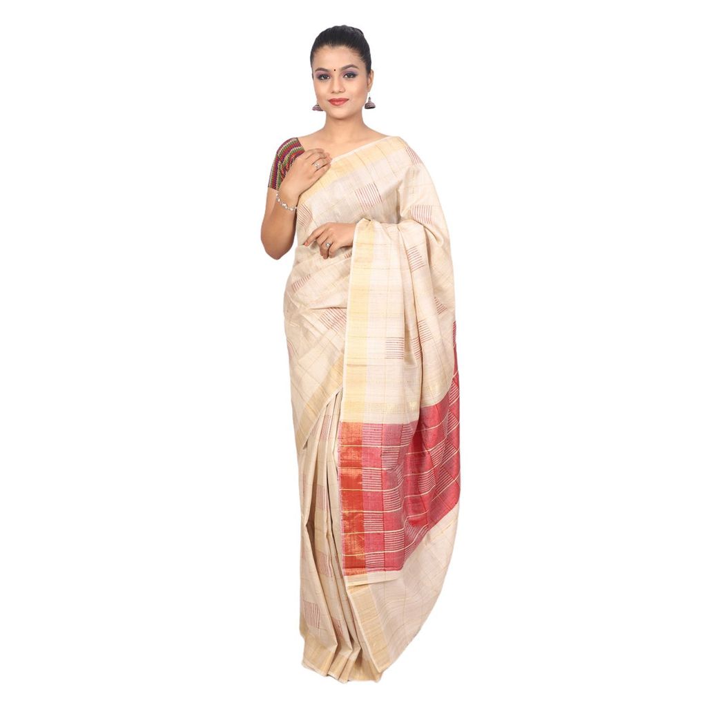 HANDLOOM KOSA SAREE WITH BLOUSE (SKU - 1ST103101221 SAREE- 146) view 2