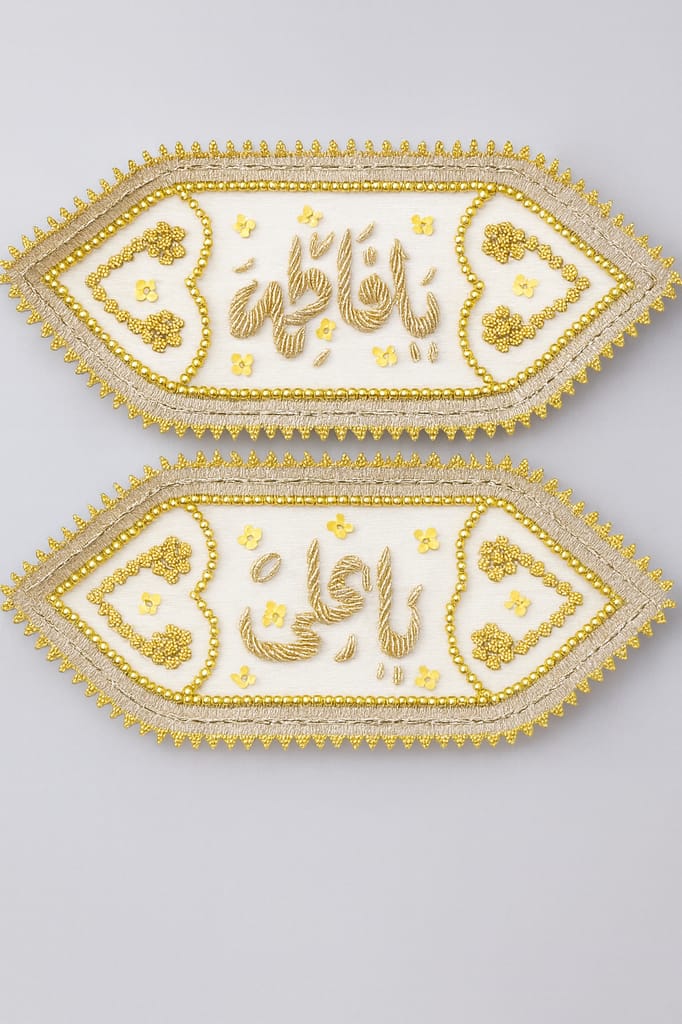 White Velvet Imamzamin Ya Ali (as) and Ya Fatima (sa)
