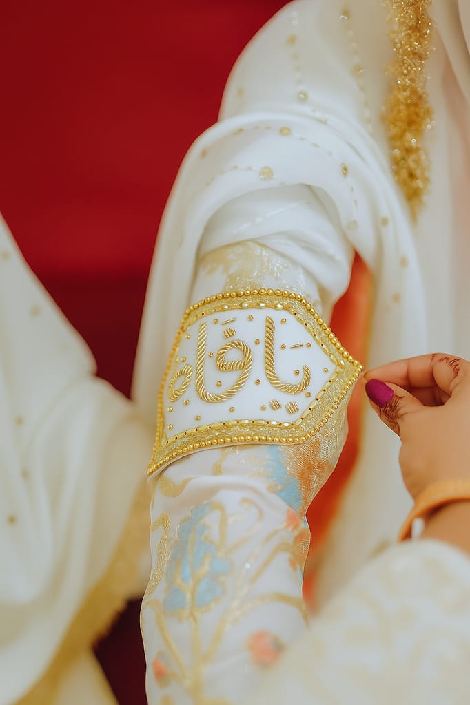 White Velvet Imamzamin Ya Ali (as) and Ya Fatima (sa) view 2