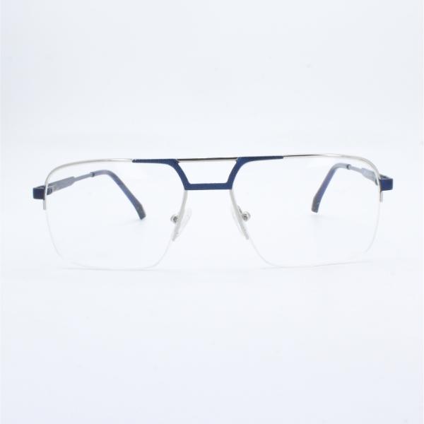 Lensoz Elite X Luxe Half Rim Rectangle 2 - Medium - Silver & Master Blue view 2
