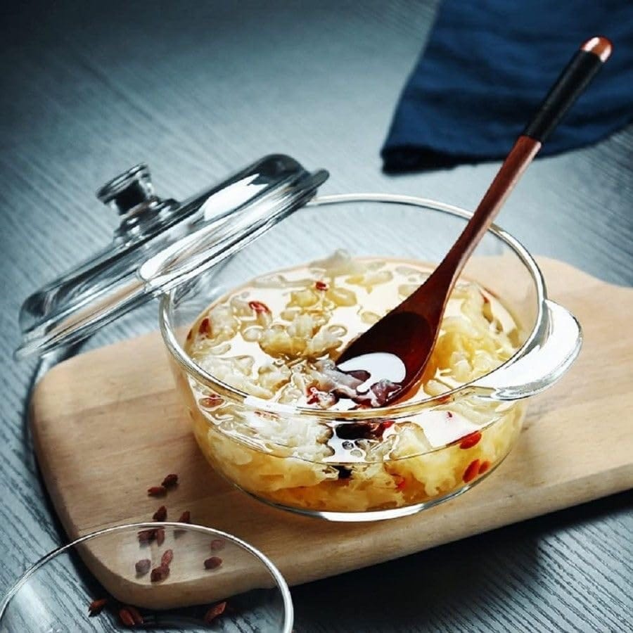 Square Glass Casserole With Lid,1200 ML Glass Bowl for Cooking, Baking, Serving, Mixing and Storing, Microwave & Oven Safe - Ideal for Kitchen, Dining Set 1 view 2