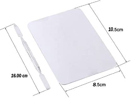 Elecsera Stainless Steel Makeup Palette Spatula Rectangle Shape Foundation Mixing Plate view 2
