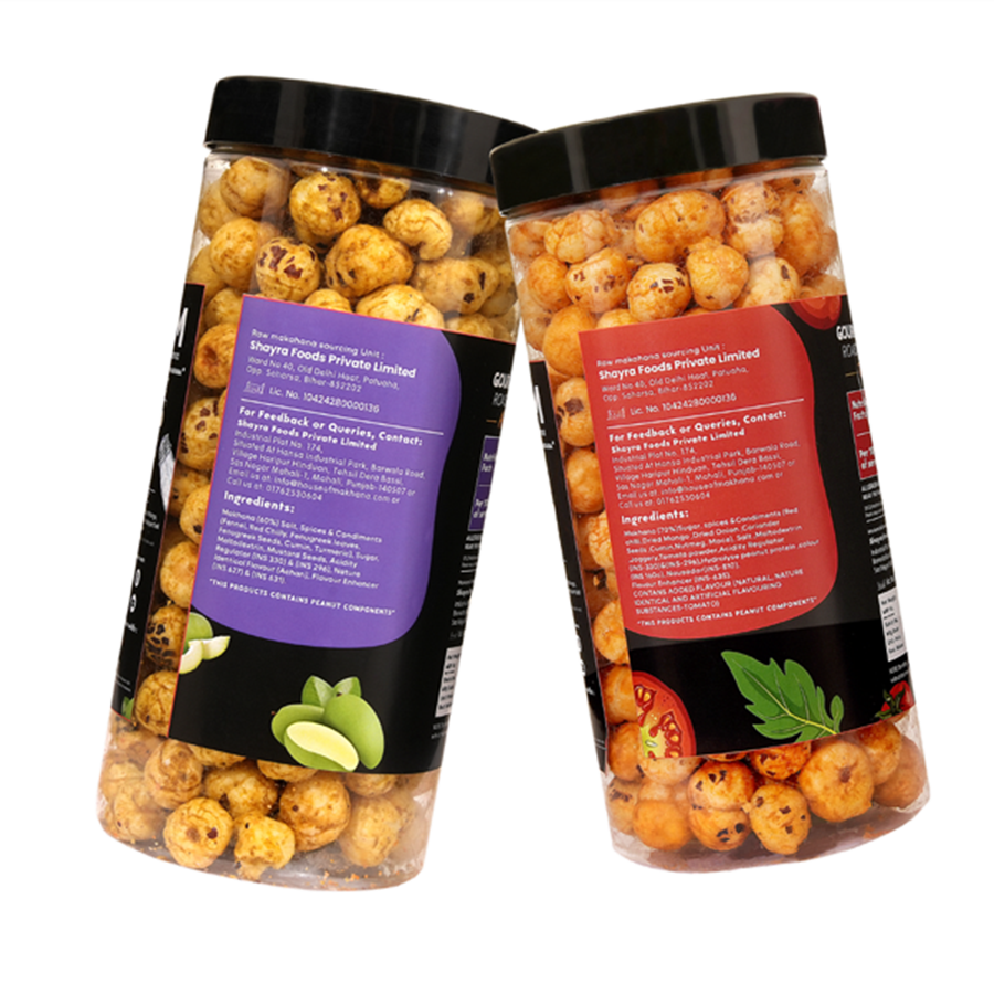 GOURMET MAKHANA Roasted in Olive Oil | Flavors Tangy Tomato & Achari Mango | Combo Of 2, 65g Each. - 130 gm view 2