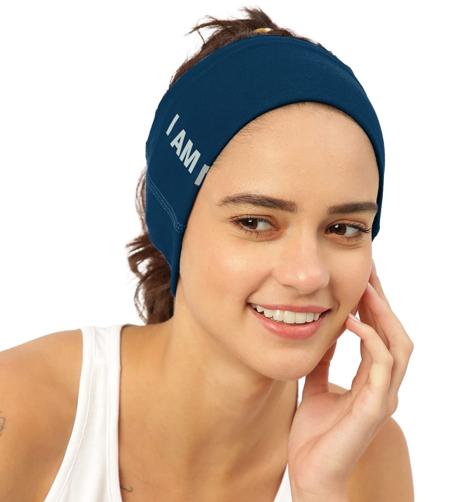 FREECULTR Unisex Bamboo Bandana, Anti Microbial Super Soft & Comfort Fit, Breathable Multipurpose Headband, Face Mask for Dust Protection- Size Printed Pack of 3-Sapphire Blue, Cuban Peach, Chalk Blue view 2