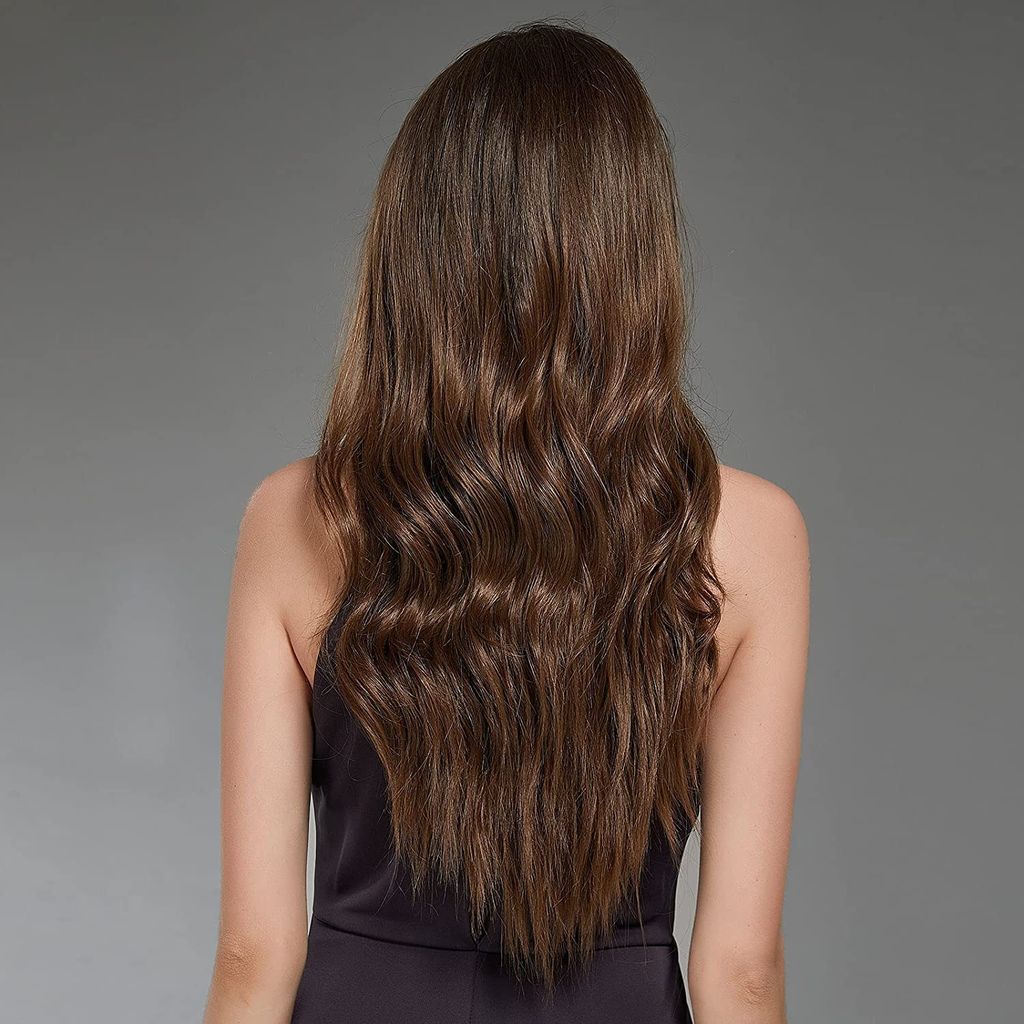 Akashkrishna Hair Wig Full Head Long Hair Wigs for Women with Mang for Women and Girls | Women Hair Wigs | Natural Looking Synthetic Fibre Hair Wigs (Brown) view 2