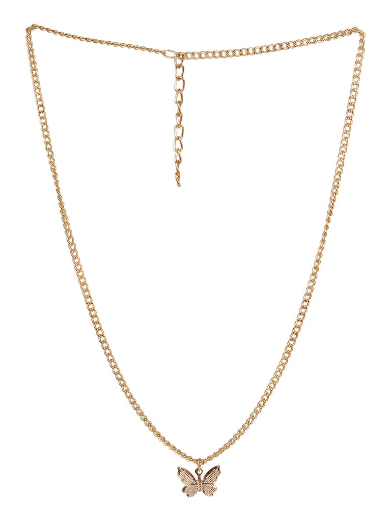 Cardinal Brass Butterfly Gold Plated Necklace Set view 2