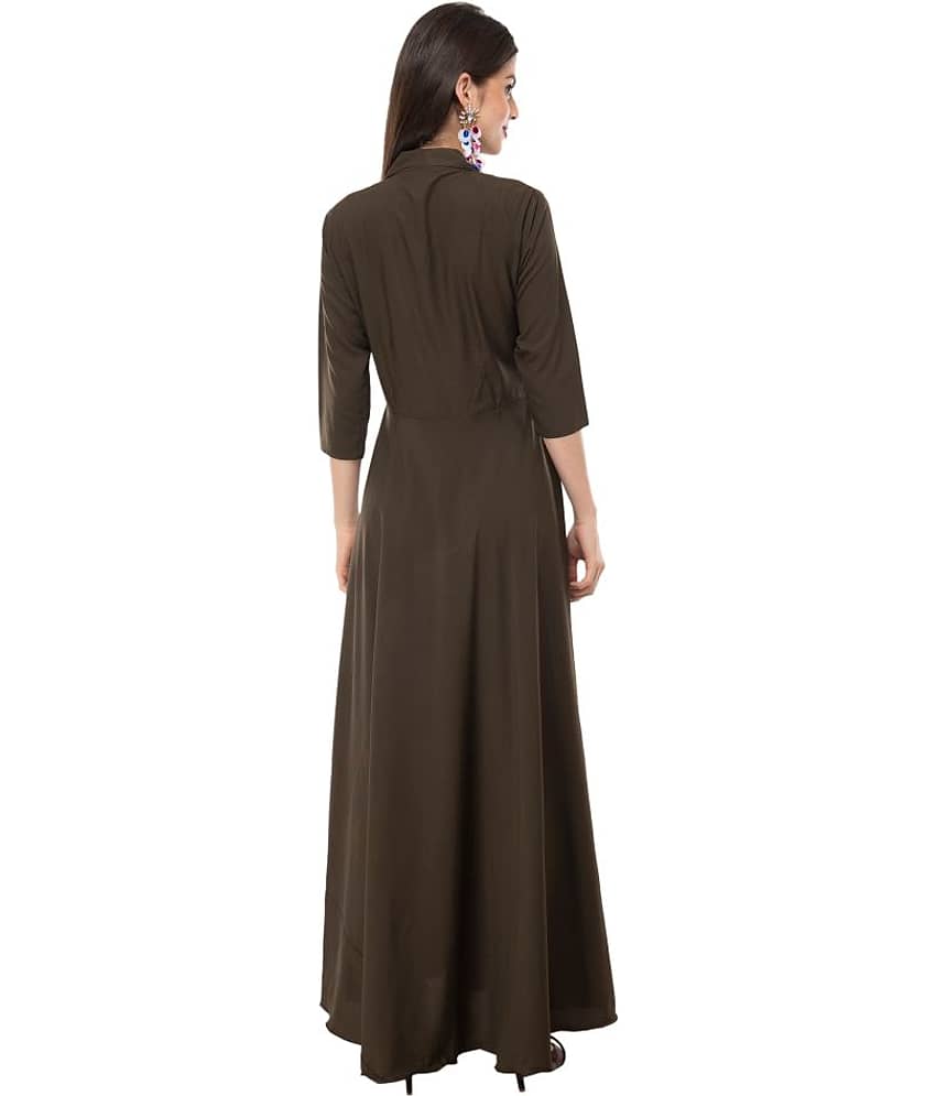 TOGZZ Women Crepe A-line Dress ( Brown ) view 2