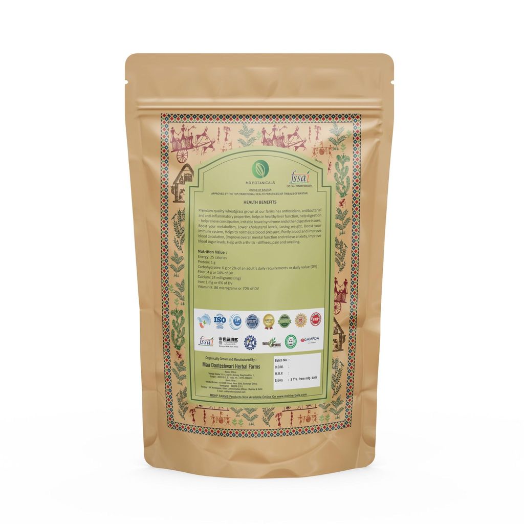 MD Botanicals Wheatgrass Powder | Ayurvedic Support For Natural Detox | Immunity Booster | NON-GMO, Superfood | Certified Organic - 100g view 2