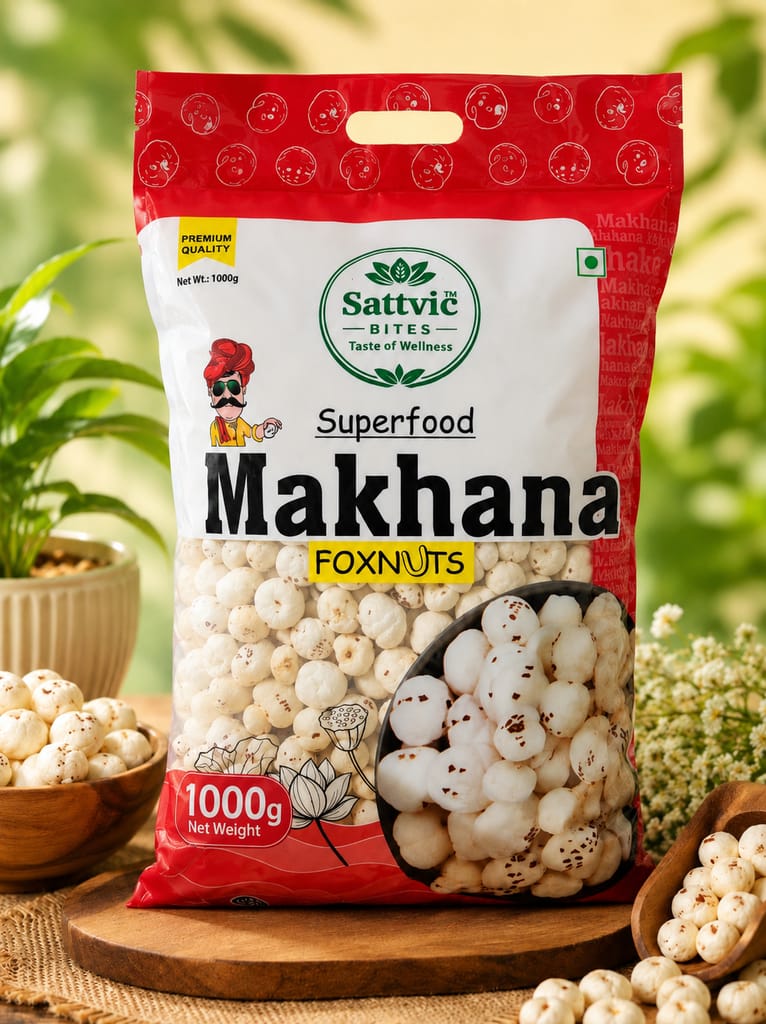Sattvic Bites 6+ Sutta Phool Makhana (Rasgulla Makhana) 1000gm