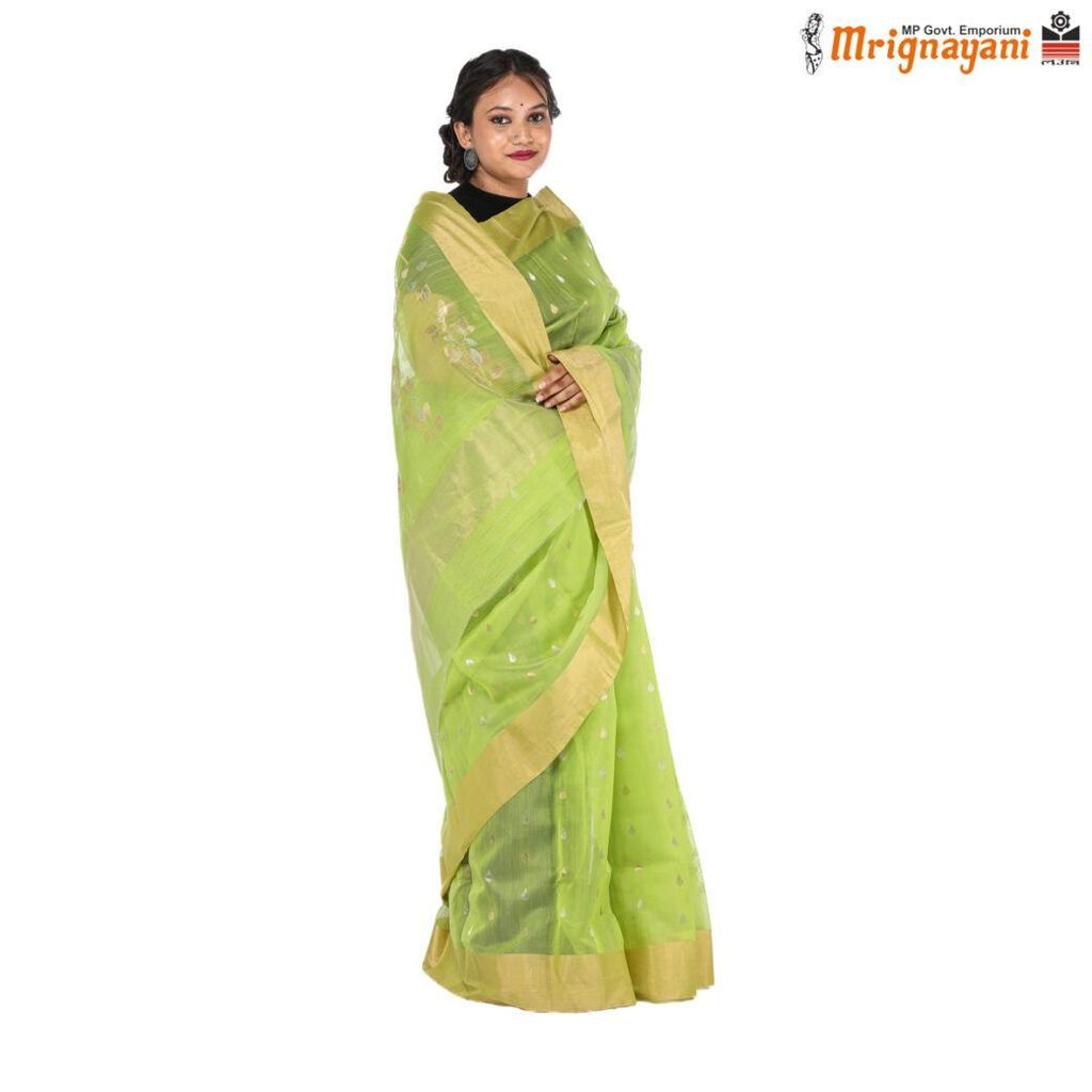 HANDLOOM CHANDERI SILK SAREE WITH BLOUSE (SKU - 1SC201191021 SAREE-1037) view 2
