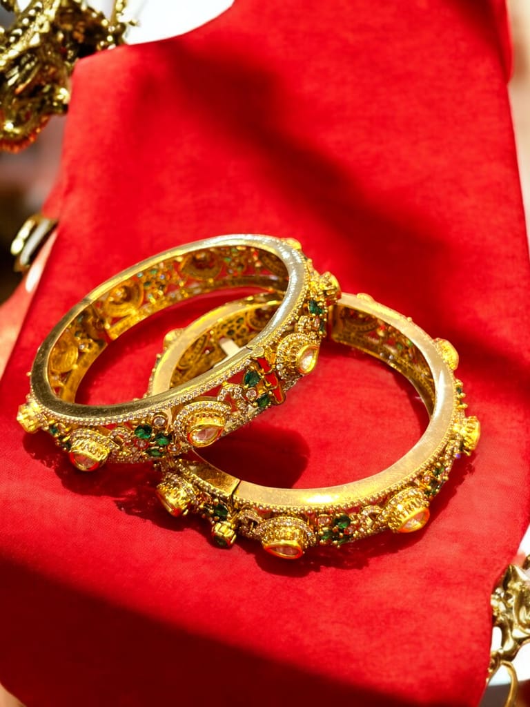 Aaditra Bridal Kundan Bangles By Dia Art Jewels view 2