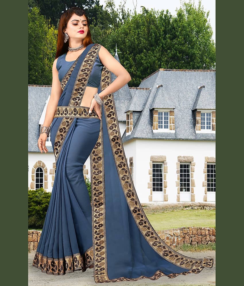 WXW Fashion Lycra Embroidered Regular Saree With Unstitched Blouse Piece ( Maroon ) view 2